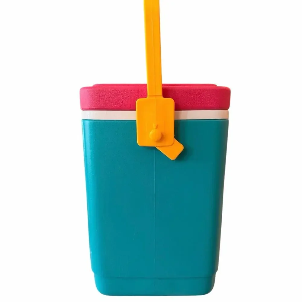 Vintage 1989 Igloo 24 Picnic Cooler Teal Pink Sunset Palm Tree Retro 80s 90s